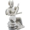 Efinito-New Small Saraswati Playing Sitar-Height-3 Inches-Marble White Finish-for Car and Home D?cor