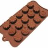 Silicone Flower Shape Chocolate Mould - 10-Inch, Brown