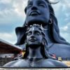 Medium Black Polyresin Fiber Adiyogi Shiva Idol, 1 Piece