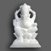 Marble Ganesh Ganesha Statue Murti Idol (5" Left Trunk), White, Pack of 1