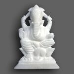 White Marble Ganesh Idol Statue, Pack of 1