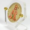 Gold-plated Foil on Acrylic base Hexa- Hanuman ji with Prayer Beads Car Dashboard Idol - Multicolour, 2.5 cm x 5 cm x 5.5 cm