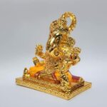 Gold Plated Ganesh Idol for Car Dashboard, Office Desk & Home, Ceramic, 6 inches