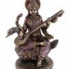 Saraswati Idol on Swan Hindu Goddess of Knowledge Statue Showpiece