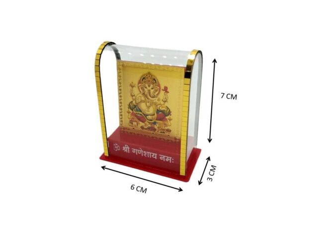 Gold Plated Lord Ganpati Ganesh ji Cabinet Showpieces,Ganesha Idol for Car Dashboard,Home,Temple & Office