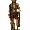 Resin Lord Hanuman Ji Idol Decorative Showpiece Statue for Home Office D?cor Standing Bajrangbali Idols Murti for Pooja (10 Inches, Metal Finish)