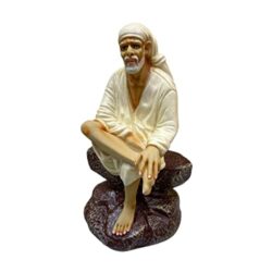 Marble Sai Baba Statue (White, 6 Inch)
