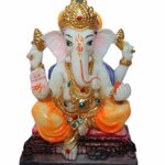 White Marble Lord Ganesha Idol for Home Office Decor