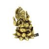 Brass Ganesha on Lotus Showpiece, Ganesha Murti, Ganesha Idol for Home, Ganesha Statue for Home Temple, Standard, Pack of 1