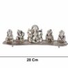 Silver Plated Musical Ganesh God Idol Statue Oxidized Finish with Beautiful Velvet Box Packing and with Carry Bag (8H x 28W x 6L Centimeters)