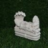 Marble Dust Handmade Sheshnaag Vishnu Ji with MATA Laxmi Statue for Home/Mandir, 7x7x2cm, White