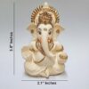 Peach Ivory Finish Ganesha Idol Car Dashboard Idol Home Decor Gifting Diwali Showpiece 3.5" Inches