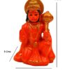 Hanuman Ji Murti Blessing with GSitting Lord Balaji Bajrangbali Sankat Mochan Bhagwan Idol for Temple Car Dashboard Home Decor Statue Gifts (Orange)