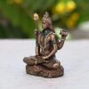 3.4-inch Cold Cast Bronze Lord Shiv Idol as Gifts (Multicolour)