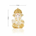 Ceramic Car Dashboard Ganesha Idol, 3.5 x 2 inch,1 Idol - Image 3