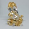 Gold and silver plated matte finish ganesha for car dashboard