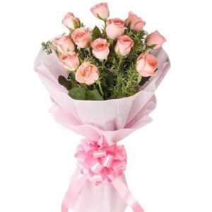 IFG's Beautiful Bouquet of Pink Roses, 8 pcs Fresh Flowers - Same Day Delivery