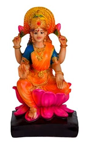 Handcrafted ma Lakshmi murti laxmi Devi Idol Hindu god Statue showpiece Decorative Figurine for Home Decor Gifts House Warming Pooja mandir 18 x 10 x 9 CM
