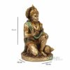 7" Metal Finish Hanuman Statue Sitting Idol Decorative Showpiece Handcrafted Murti for Home Office Gifting, Golden, Pack of 1