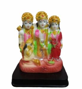 Ram Darbar Idol Home Desktop Table Decoration Pooja & Gift - 18 cm (Polyresin, Multicolor)