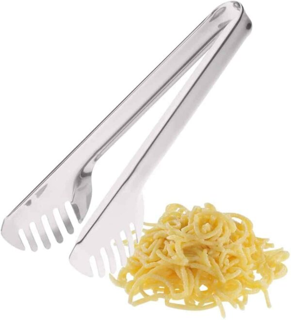 GAFFEL 1 Pc Stainless Steel Spaghetti Tong Salad, Pasta, Macaroni Spaghetti Tong Serving Food Tong - Comb, 21cm, Silver