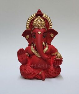 Ganesha Idol for car Dashboard/Home/Office Shelves/Diwali/Gifting /3.5 inches (Maroon Red)