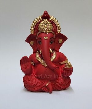 Ganesha Idol for car Dashboard/Home/Office Shelves/Diwali/Gifting /3.5 inches (Maroon Red)