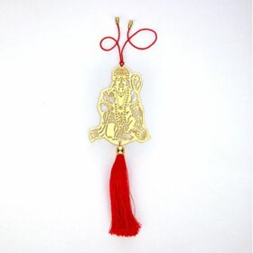 Jai Hanuman Bajrangbali Hanging Accessories for Car Rear View Mirror Decor in Brass