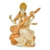 Saraswati Idol Polyresin Marble Dust Statue for Pooja Room Home Temple Decoration, Gold