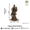 Copper Handmade Small Lord Cow Krishna 2 inches Idol Statue Showpiece for Home Temple Decor II Office Desk II Nice Gift Ideal for Good Luck Wishes II