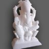 Marble Ganesh Ganesha Statue Murti Idol (5" Left Trunk), White, Pack of 1