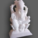 White Marble Ganesh Idol Statue, Pack of 1