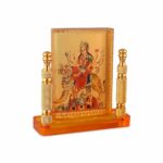 Hindu Goddess Maa Bhavani Durga Vaishno Devi Acrylic Frame for Home Office Car Temple, Gold, Tabletop
