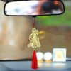 Jai Hanuman Bajrangbali Hanging Accessories for Car Rear View Mirror Decor in Brass