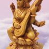Saraswati Idol Statue for Home Pooja Room Car Dashboard Handmade Marble 7" Decorative Showpiece