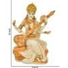 Saraswati Idol Polyresin Marble Dust Statue for Pooja Room Home Temple Decoration, Gold