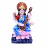 Goddess Maa Saraswati Idol for Temple/Home/Office (Blue, 18cmx10cmx08cm),, fabric