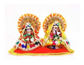 Ganesh Laxmiji murti with Shringar and Asni mats | Mitti Ganesh Laxmi Ji Clay Idol for Diwali | Ganesh laxmi for Diwali Puja/Diwali puja Essentials