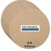 Variety Canvas 6 Piece 6 x 6 Inch Round MDF Boards for Art and Craft, Wood Round MDF Sheets for Craft Work, DIY MDF Cutouts