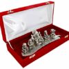 Silver Plated Musical Ganesh God Idol Statue Oxidized Finish with Beautiful Velvet Box Packing and with Carry Bag (8H x 28W x 6L Centimeters)