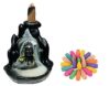 Smoke Fountain Lord Shiva Adiyogi Statue Incense Holder Showpiece with 10 Free Smoke Backflow Cones- 8 X 7 X 10 Cm