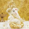 Ceramic Car Dashboard Ganesha Idol, 3.5 x 2 inch,1 Idol