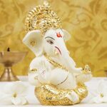 Ceramic Car Dashboard Ganesha Idol, 3.5 x 2 inch,1 Idol - Image 2