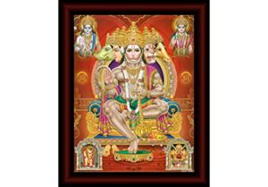Hanuman Framed Acrylic Glass Painting 14 inch x 11 inch SANFR33(Multicolor)