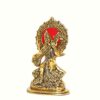 Gold Plated Maa Saraswati Metal Statue,Hindu Goddess Saraswati ji Murti for Pooja,Meditation,Office,Home,Study Table Decorative,Showpiece Figurines,Religious Idol Gift Article...