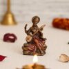 Bronze Saraswati Playing Veena Idol Statue for Home and Office Decor