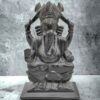 Pooja Creation Black Soapstone Lord Ganesha Ganesh Idol Very Heavy and Big Size Figurines for Temple and Home Decor Size 8 Inch
