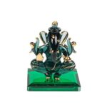 Ganesh Idol Statue Showpiece Handmade Crystal Glass for Worship Decoration Car Dashboard Gift Small