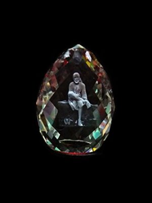 3D Crystal Sai Baba Idol Staute Murti for Home, Pooja Room, Gift Purpose & Car Dashboard. Multi (2 in)