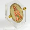Gold-plated Foil on Acrylic base Hexa- Hanuman ji with Prayer Beads Car Dashboard Idol - Multicolour, 2.5 cm x 5 cm x 5.5 cm